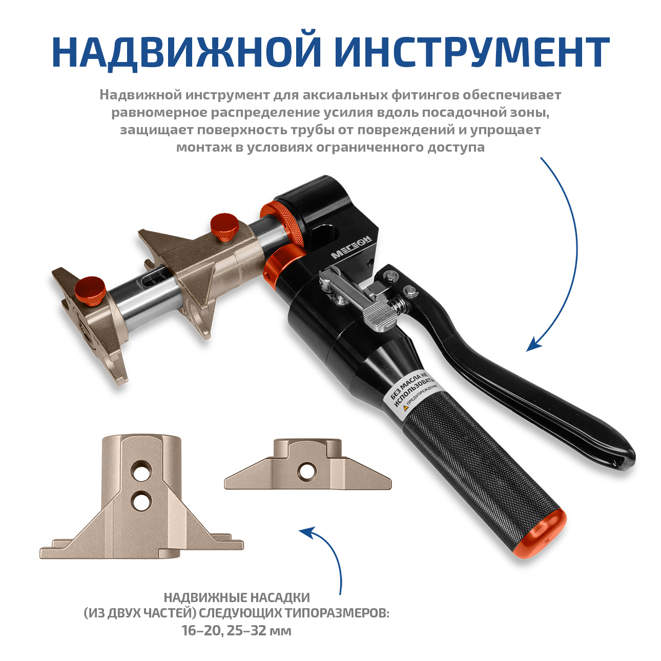 МЕГЕОН 98027 Набор для монтажа надвижных аксиальных фитингов (гидравлический)