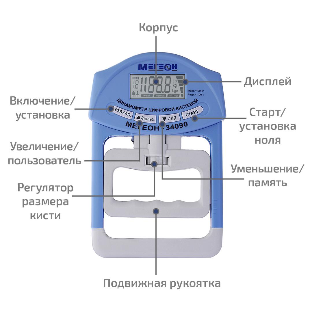 МЕГЕОН 34090 Динамометр кистевой (силомер) цифровой