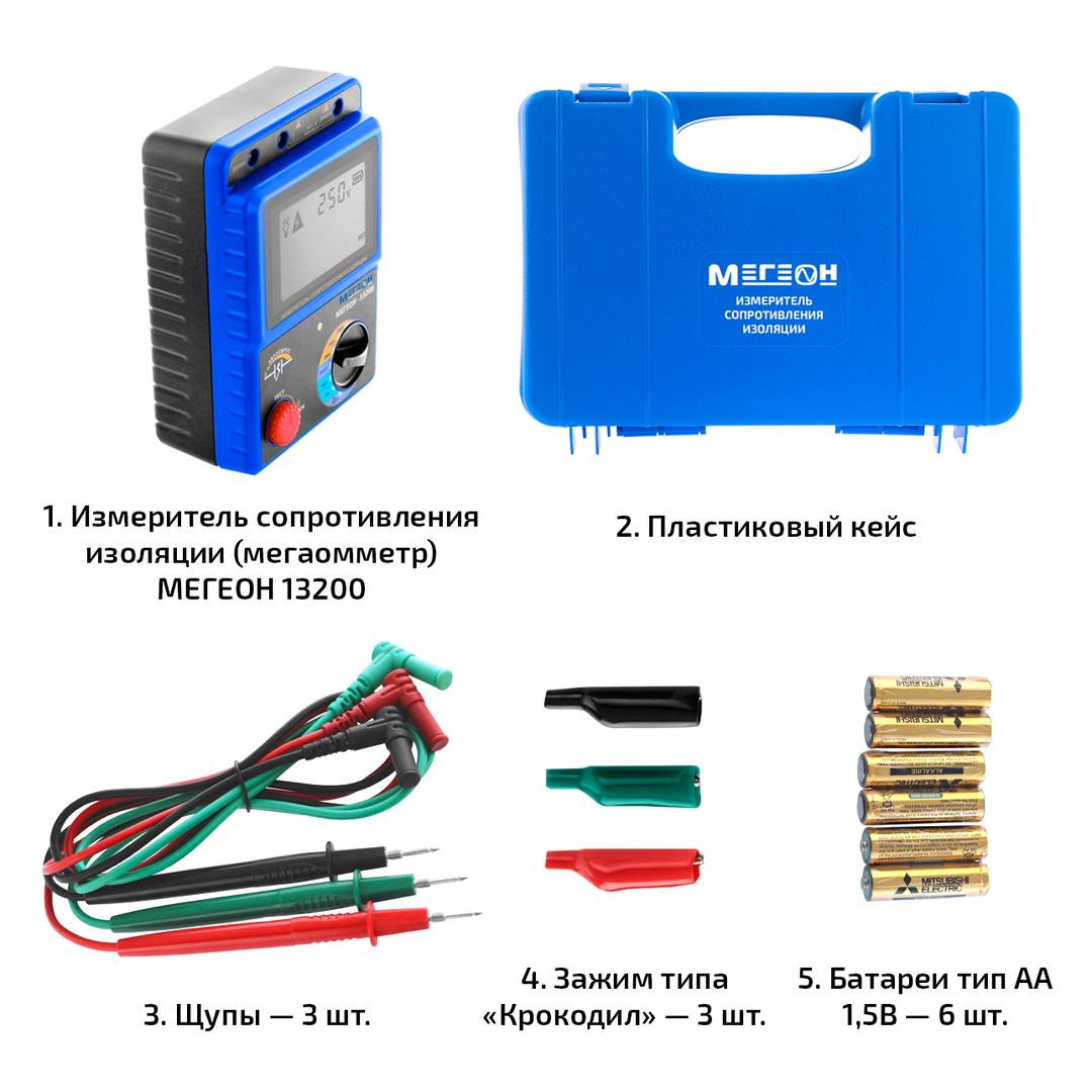 МЕГЕОН 13200 Измеритель сопротивления изоляции (мегаомметр)