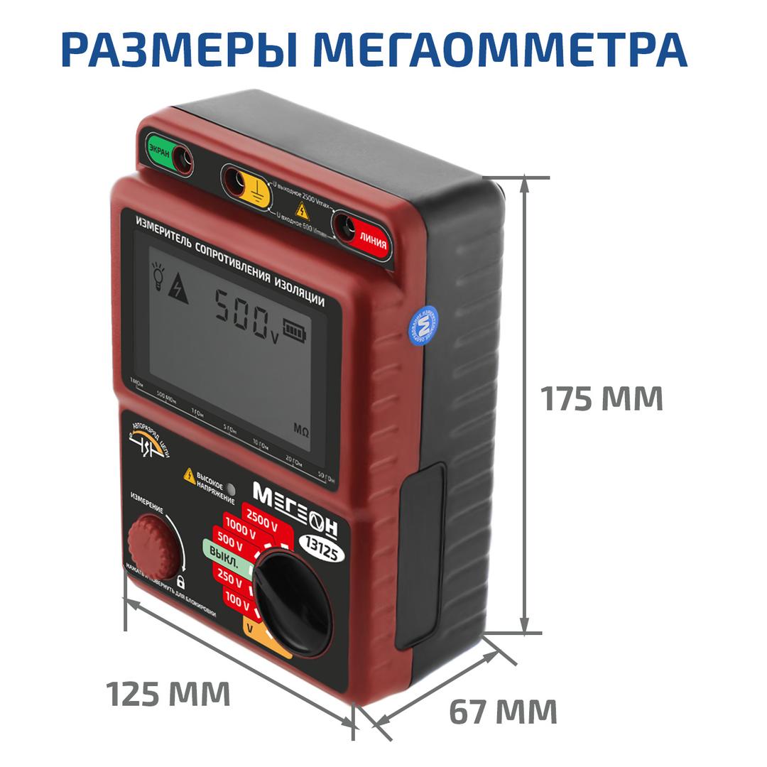 МЕГЕОН 13125 Измеритель сопротивления изоляции (мегаомметр)