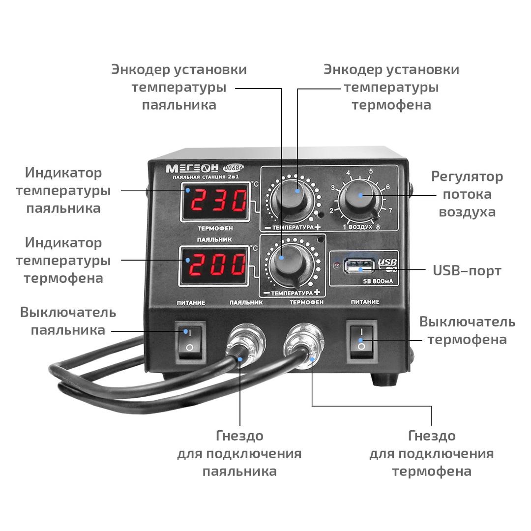МЕГЕОН 00686 Паяльная станция с цифровым управлением